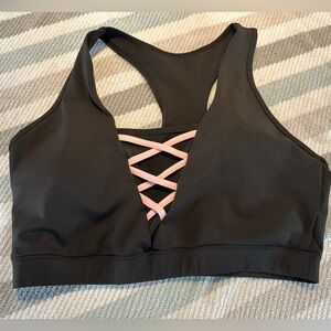 Washed and never work 3x popfit Black Sports Bra with Pink Straps